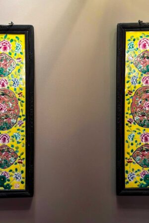 Two Porcelain Panels with Yellow Ground